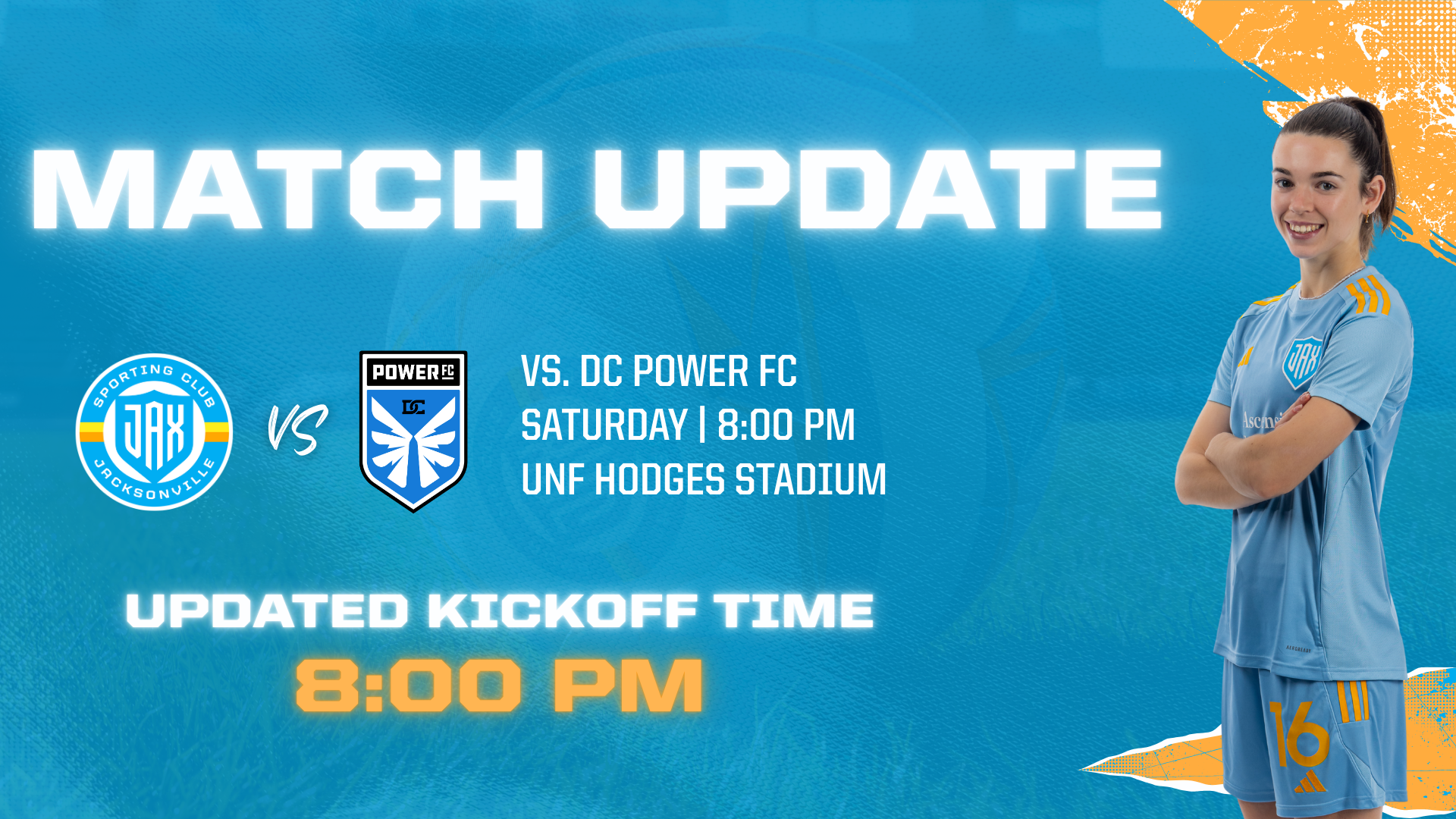 Sporting JAX adjusts kickoff time for inaugural Gainbridge Super League match vs. DC Power FC featured image