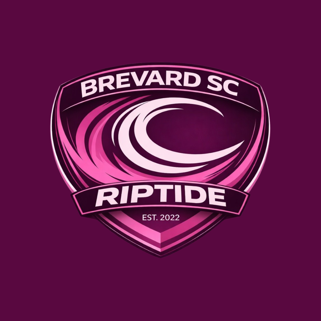 Brevard SC Riptide logo on a purple backdrop.