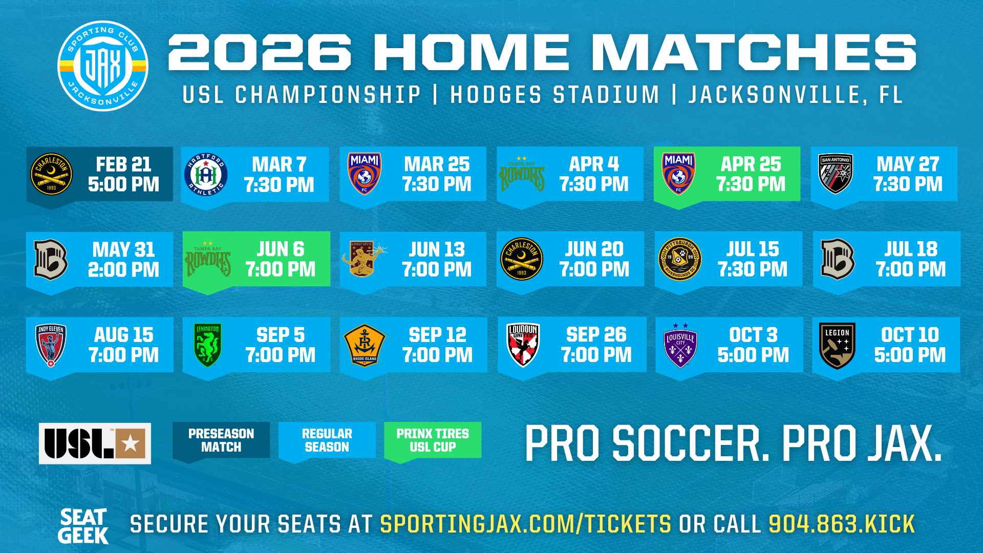 Full lineup of 2026 USL Championship matches