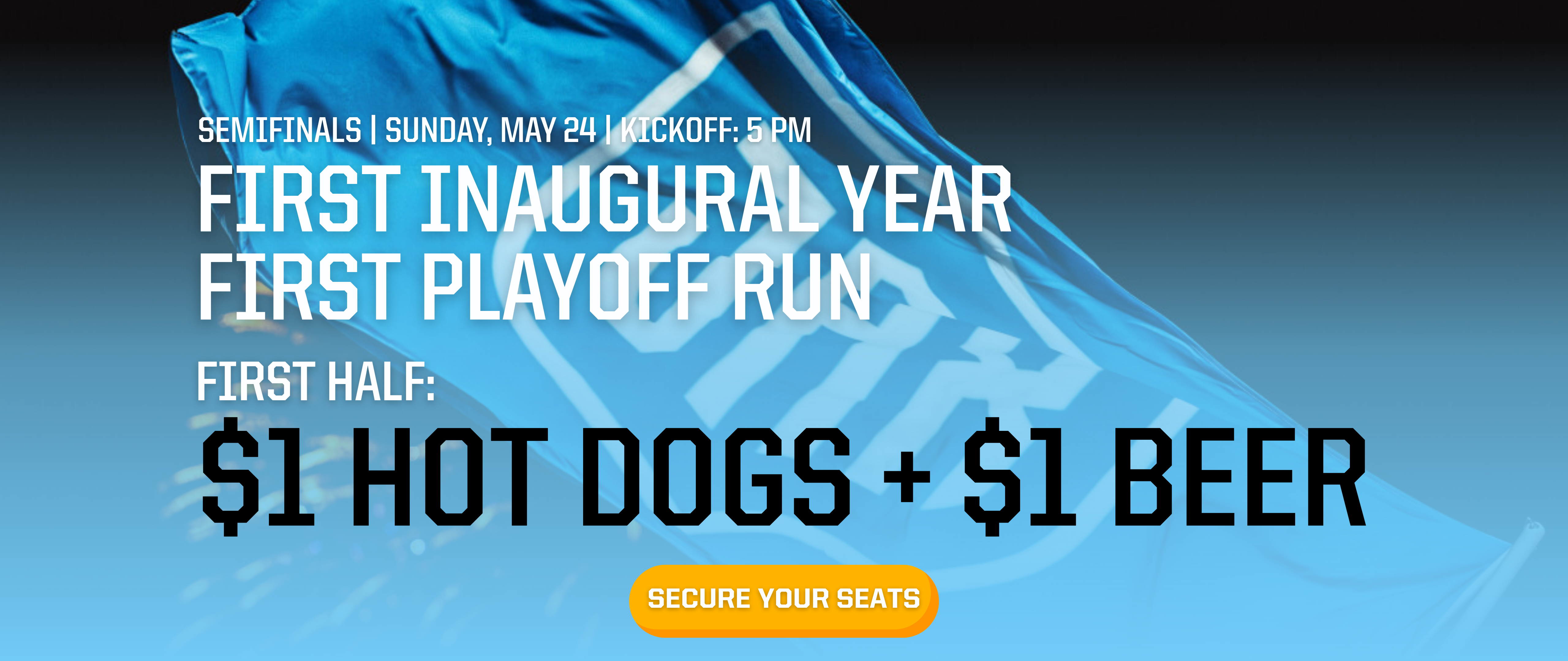 First Inaugural Year. First Playoff Run. First half: $1 hot dogs + $1 beer